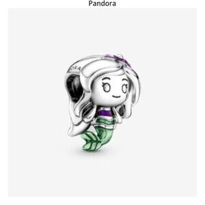 Pandora Silver and Green Mermaid Charm Bracelet